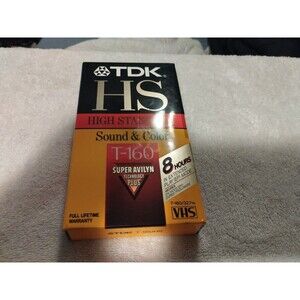 TDK T-160 HS  High Standard Sound & Color VHS Tape Super Avilyn 8 Hours Sealed